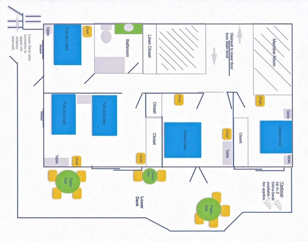 Above image: Lower level - 4 bedrooms - all rooms access lower deck and enjoy views!