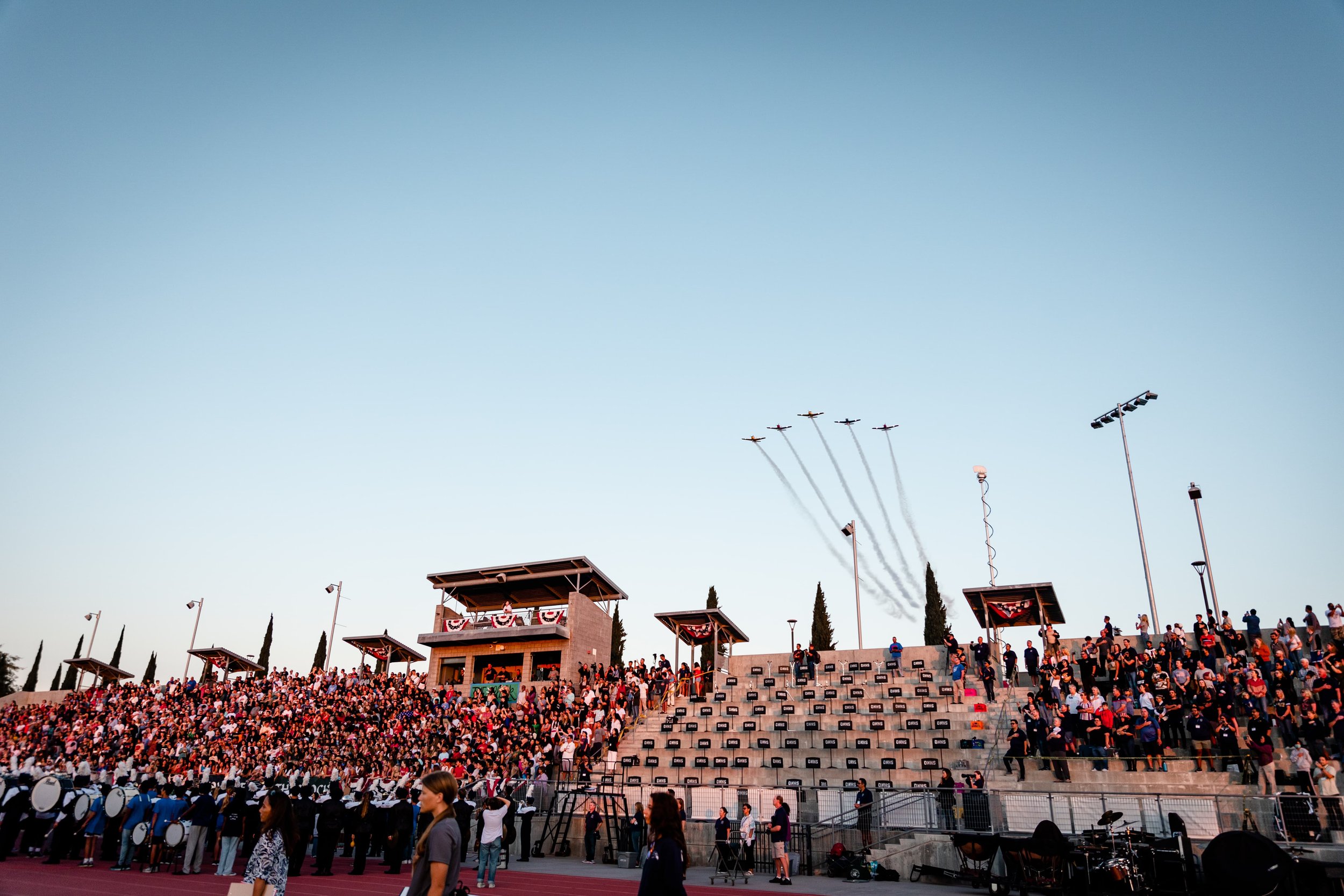 Aircraft flyover a Stadium