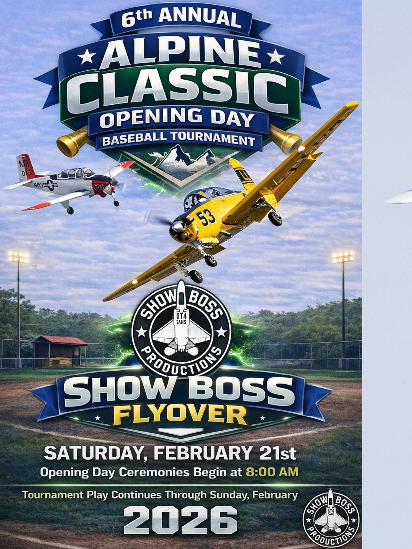 Opening Day, done right.

We were honored to deliver the Show Boss Flyover for the 6th annual @alpineamericanlittleleague and help kick off the 2026 season from above the field. There&rsquo;s nothing like the sound of aircraft overhead to mark the st
