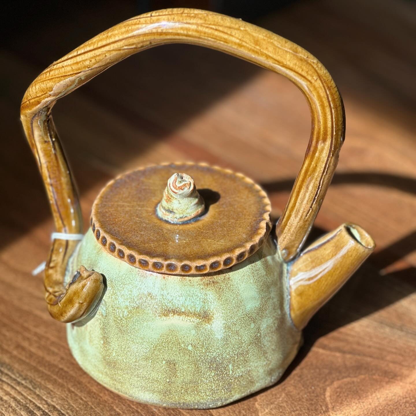 New at the Stu- two teapots from Kate Colclaser and Mountains to Sea Pottery!