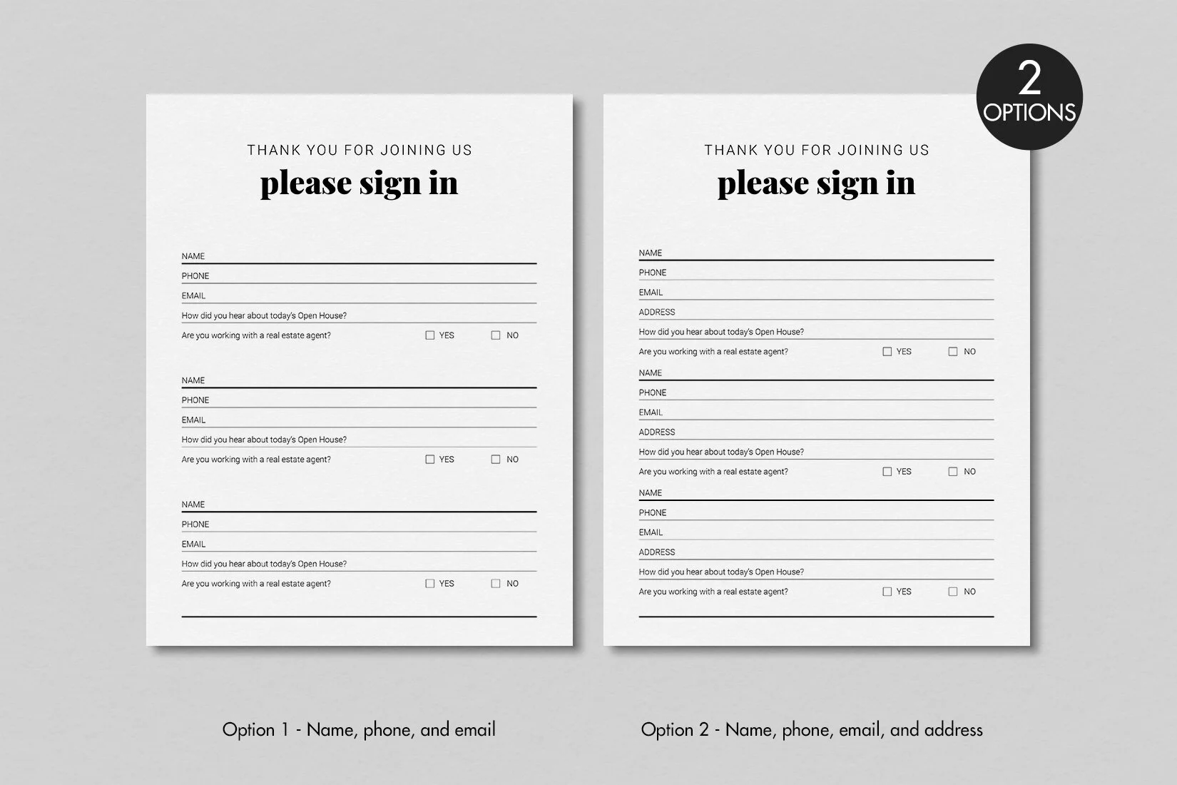 Real Estate Open House Sign In Sheet, Printable Sign In Sheet, Open House Printables, Buyer Form ...