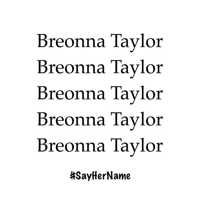 Today, I stand with Breonna and the Taylor family. It would have been your 27th birthday. You were a frontline EMT during COVID #thankyouforyourservice 
You wanted to help people. Now your name is helping the world. #sayhername #birthdayforbreonna
#b