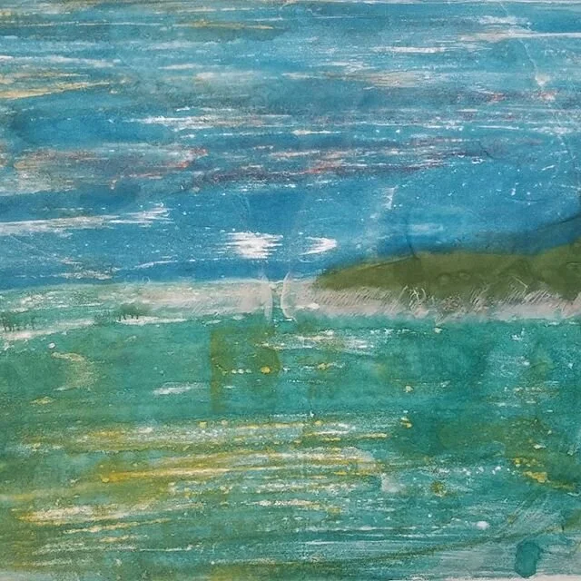 Secluded, Encaustic wax monotype on paper
18 x 24 in.