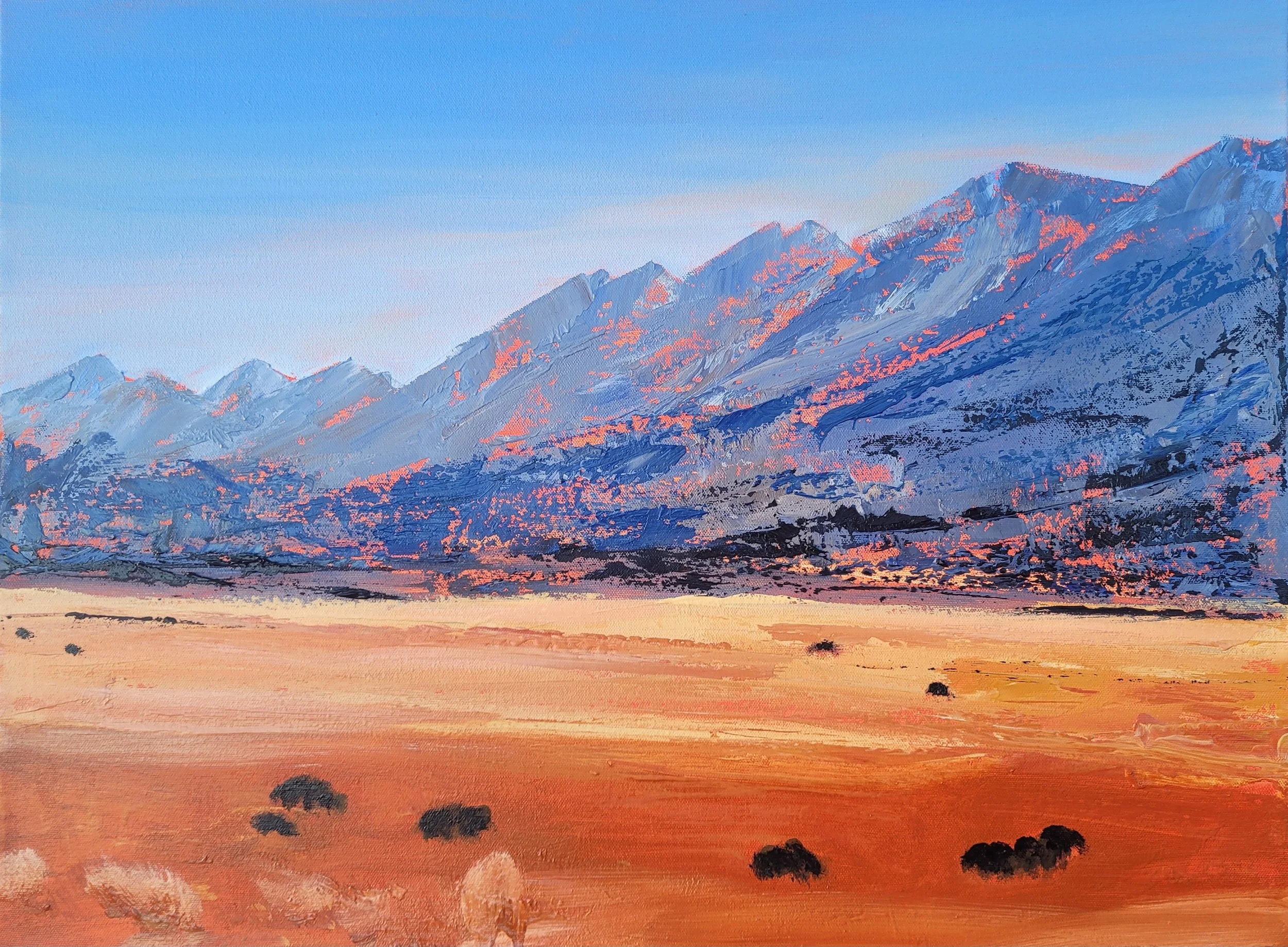 Sunset Glow | Impressionist Mountain Landscape Painting | 18 x 24 in | Unframed