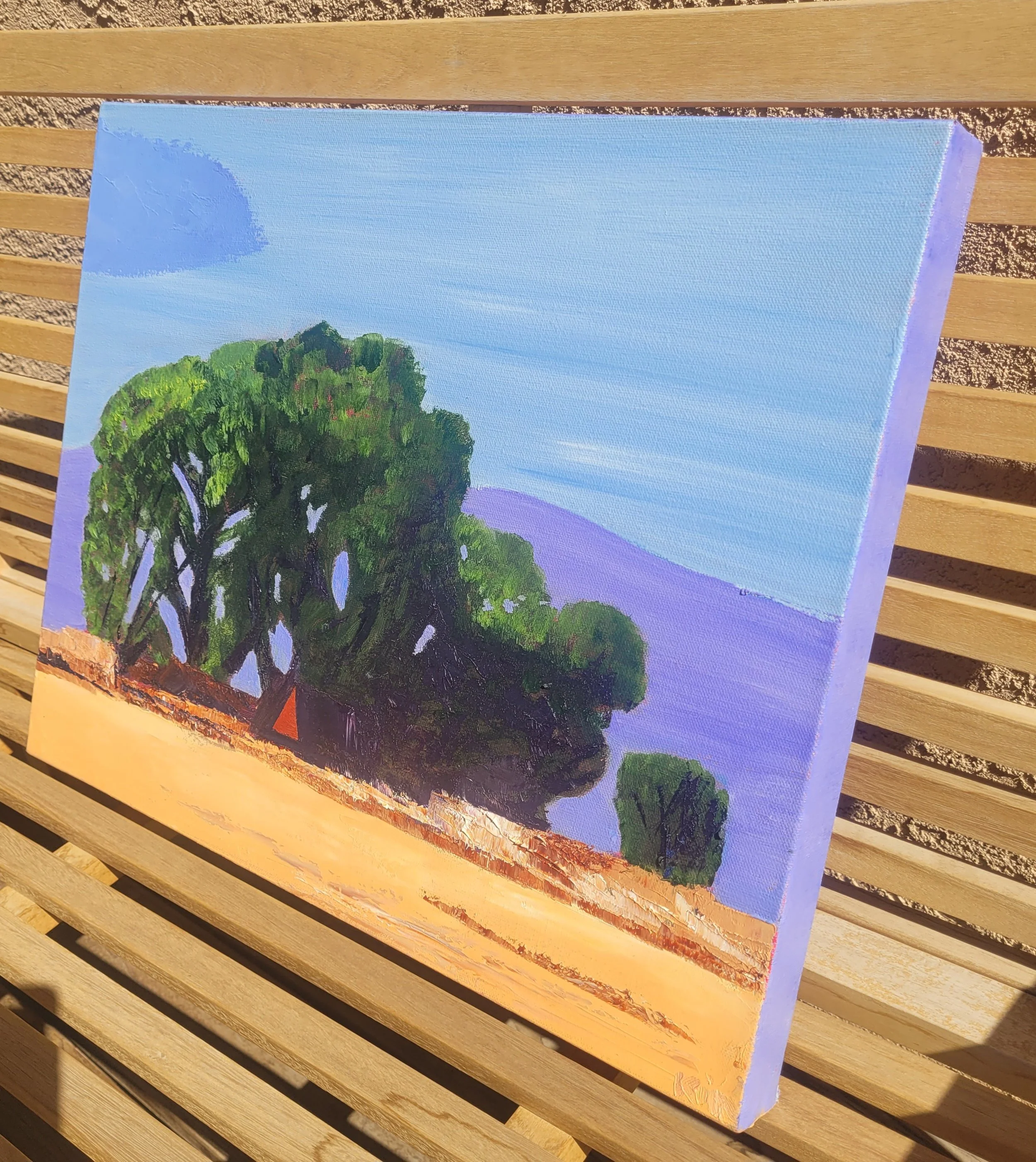 The Ranch House western impressionistic oil painting on canvas side view