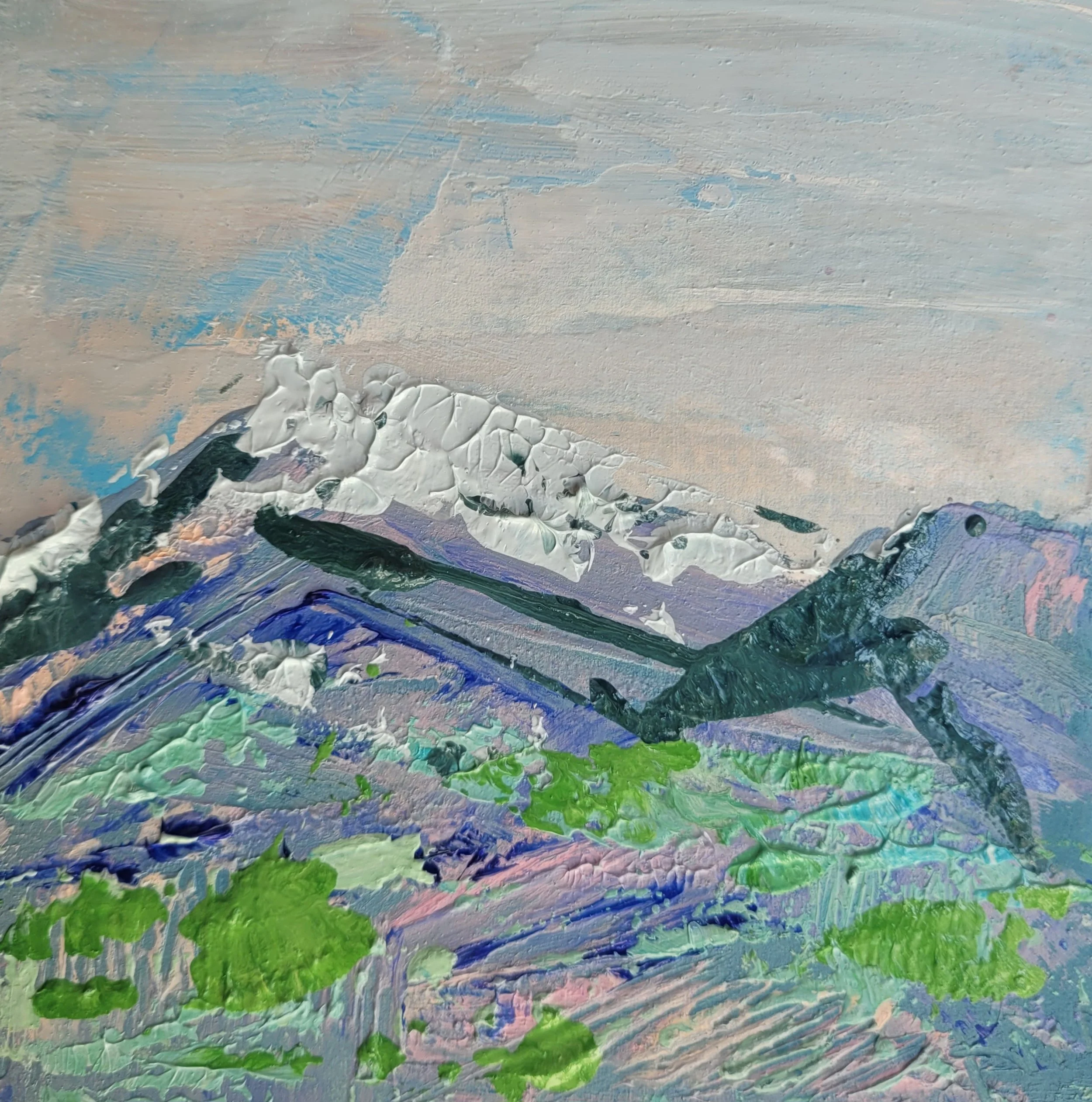 16. Love | Impressionistic landscape painting | 7 x 7 in
