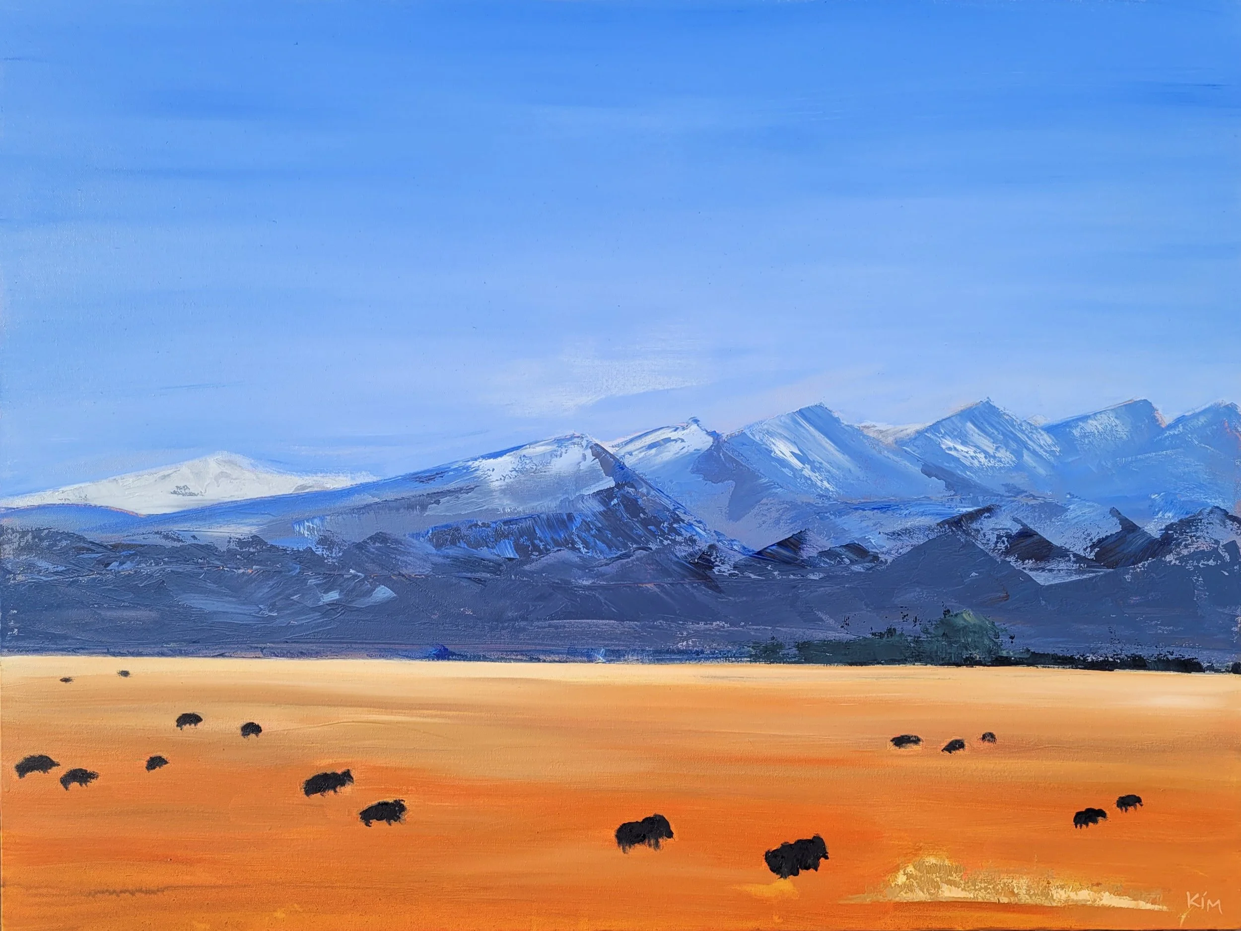 Dusk | Contemporary Mountain Oil Painting on Canvas | 30 x 40 in | Unframed