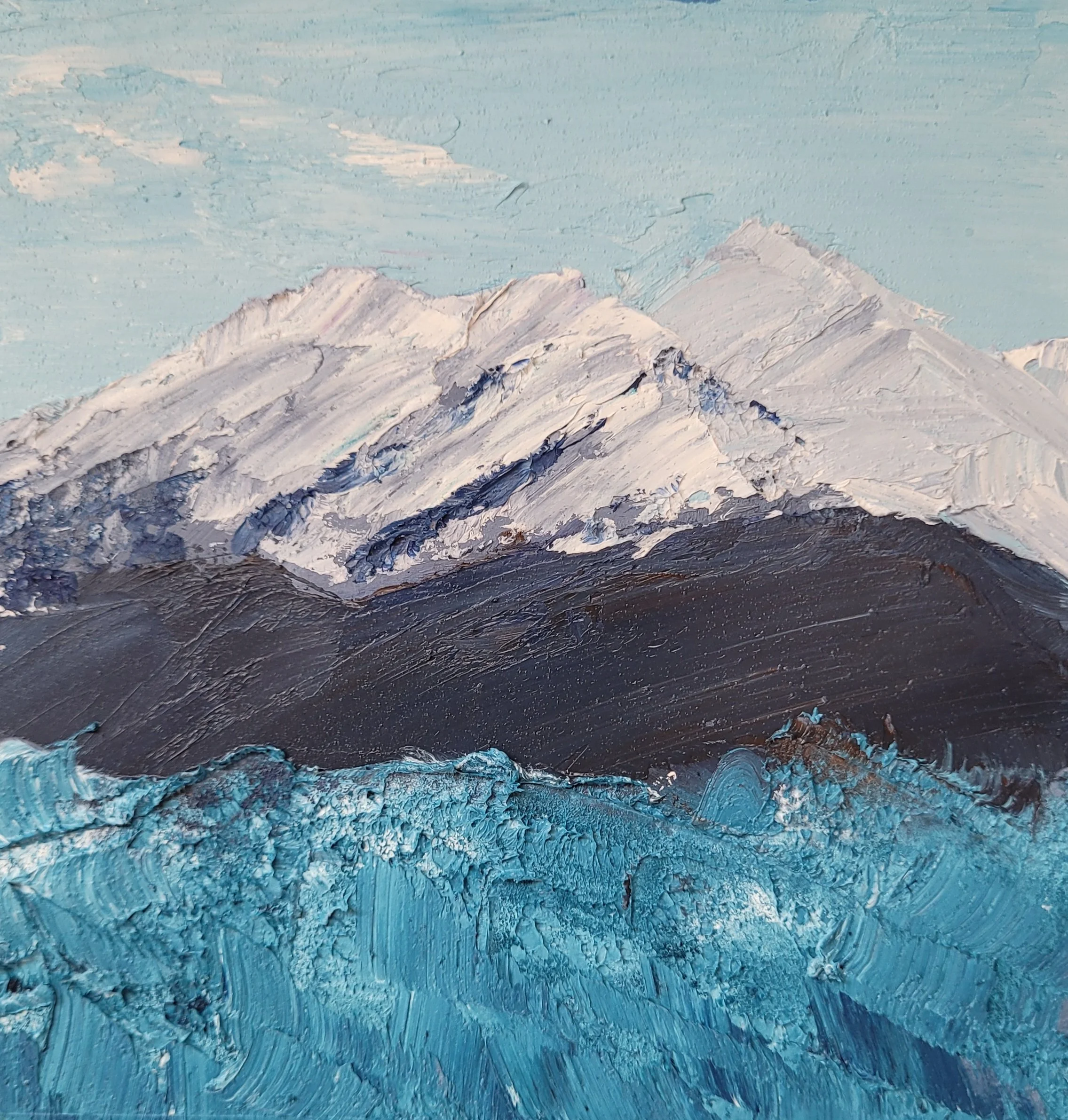 14. The Blue Zone | Impressionistic landscape painting | 7 x 7 in