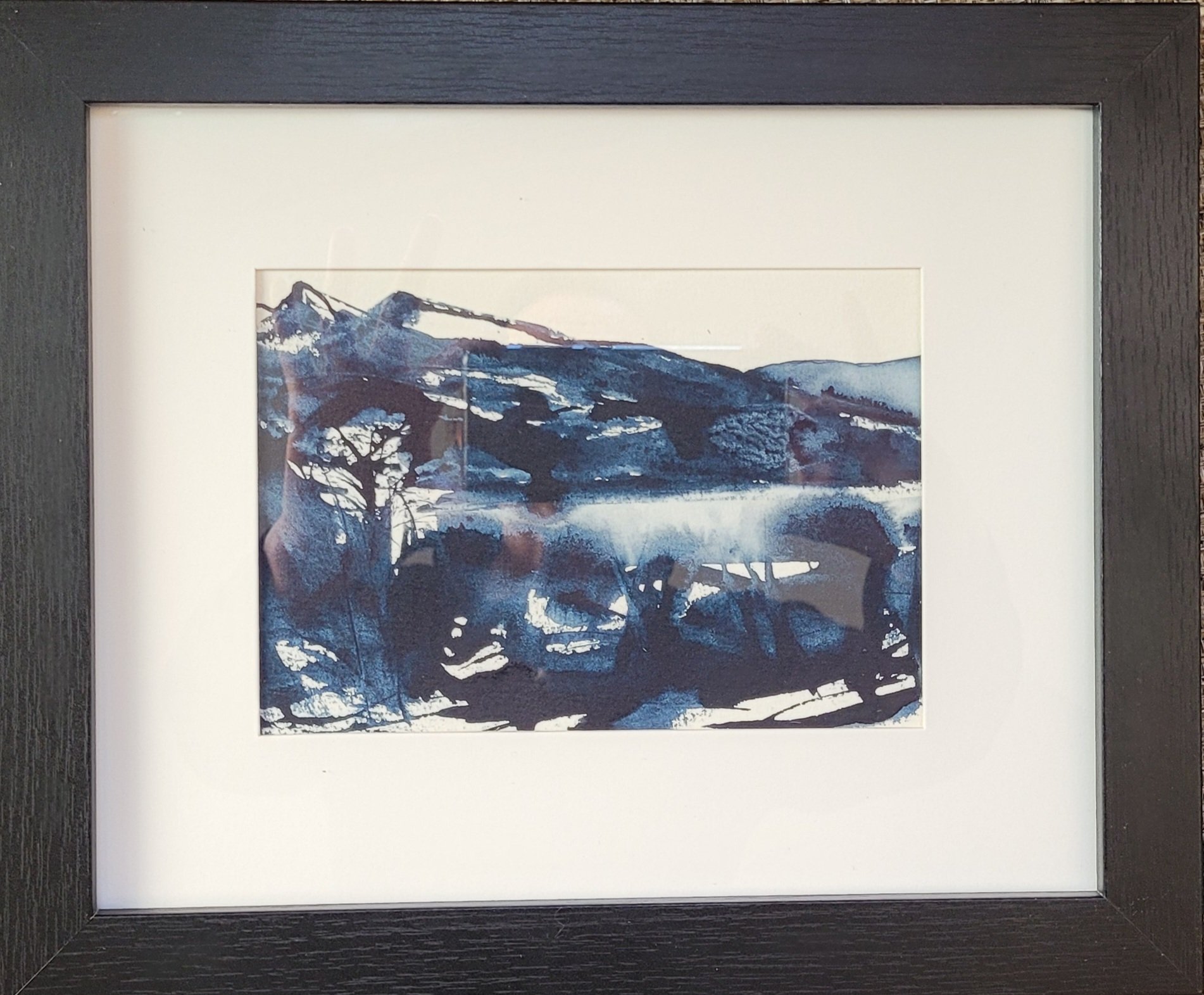 Crestone Peaks #5, Ink Sketch black frame.jpg