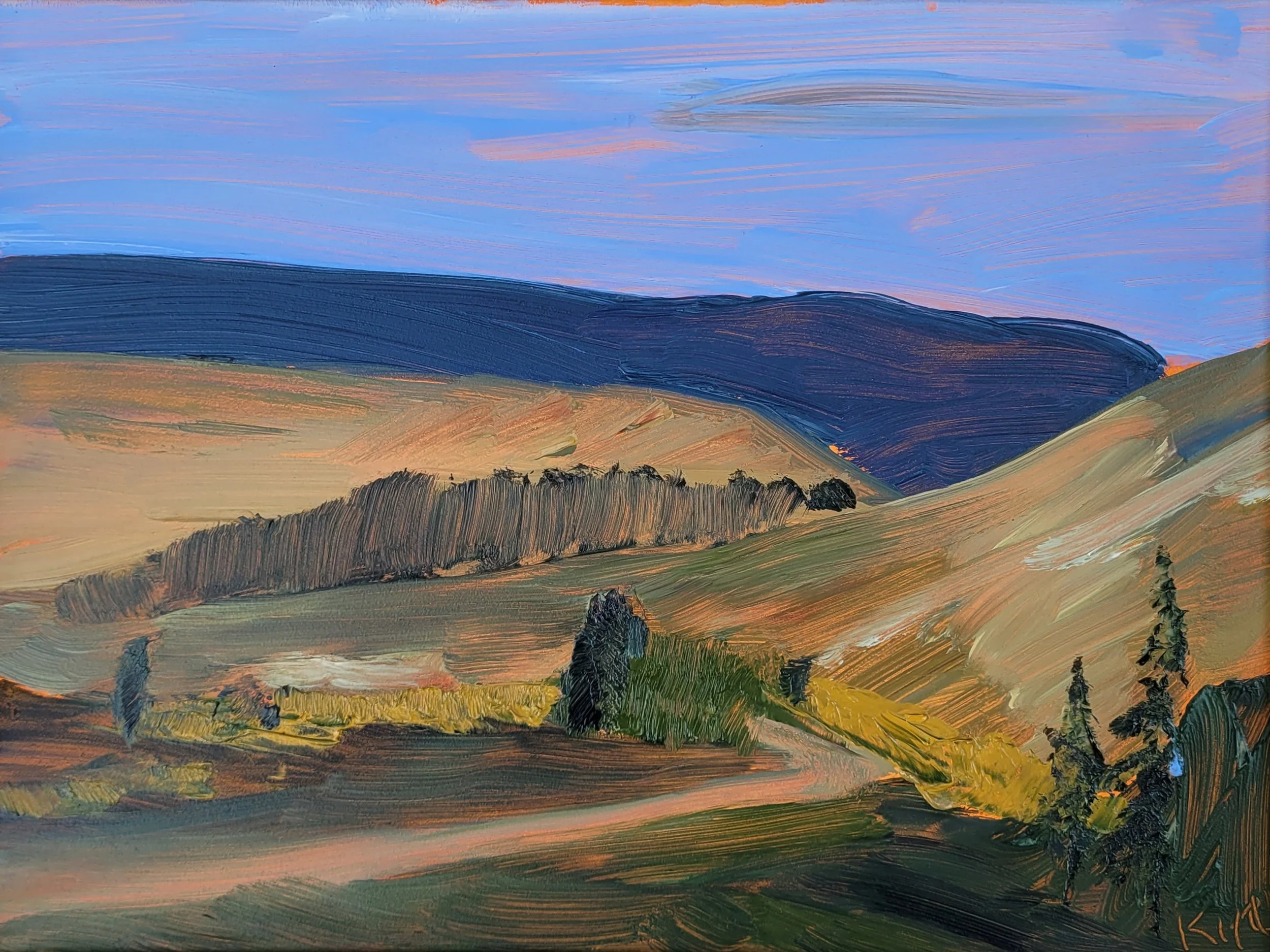 County Road | Colorado landscape impressionistic oil painting | 9 x 12 in/12 x 15 in Framed