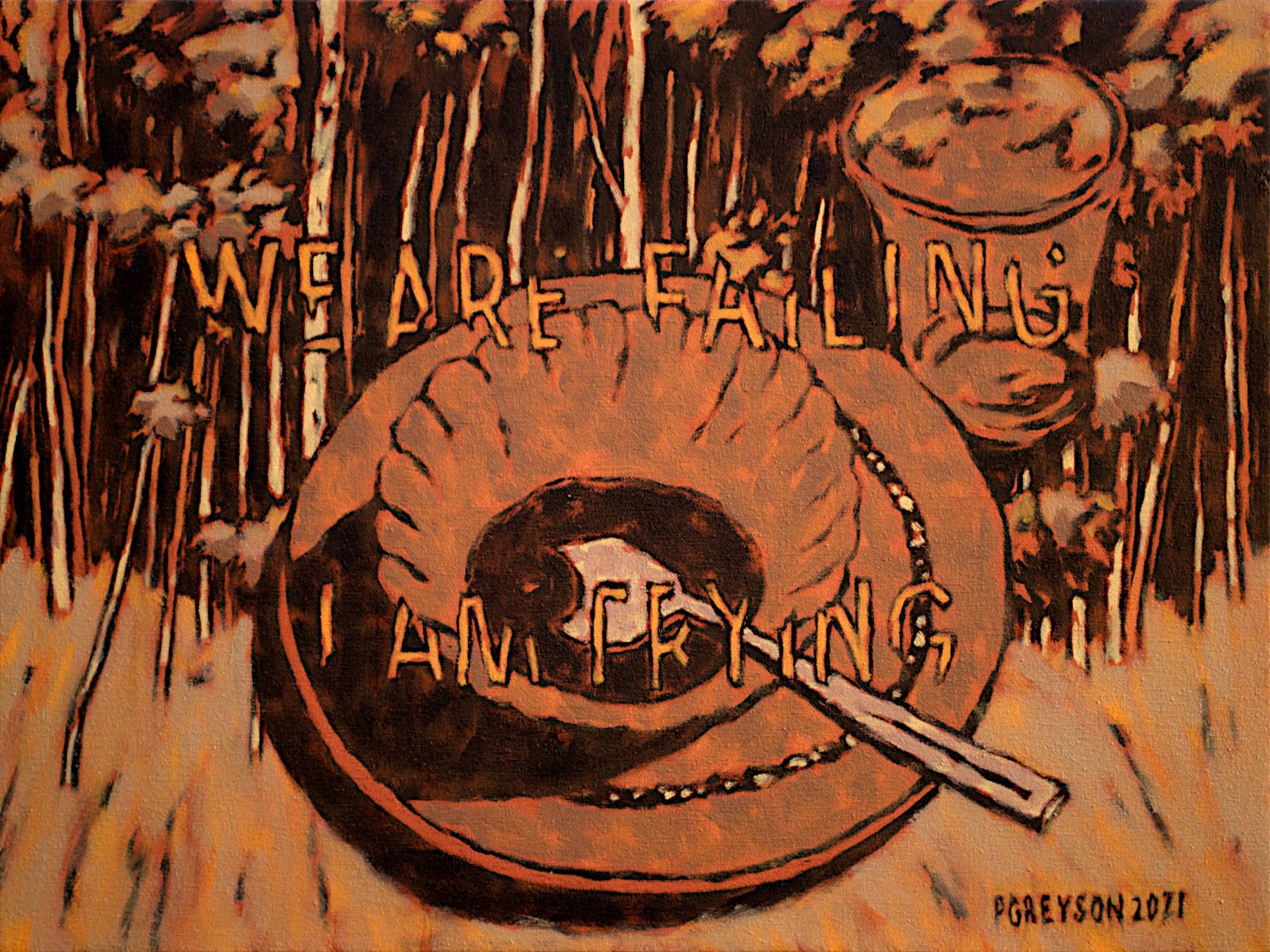  "We Are Failing #2" , 2021, Oil on Canvas, 18 x 24 inches