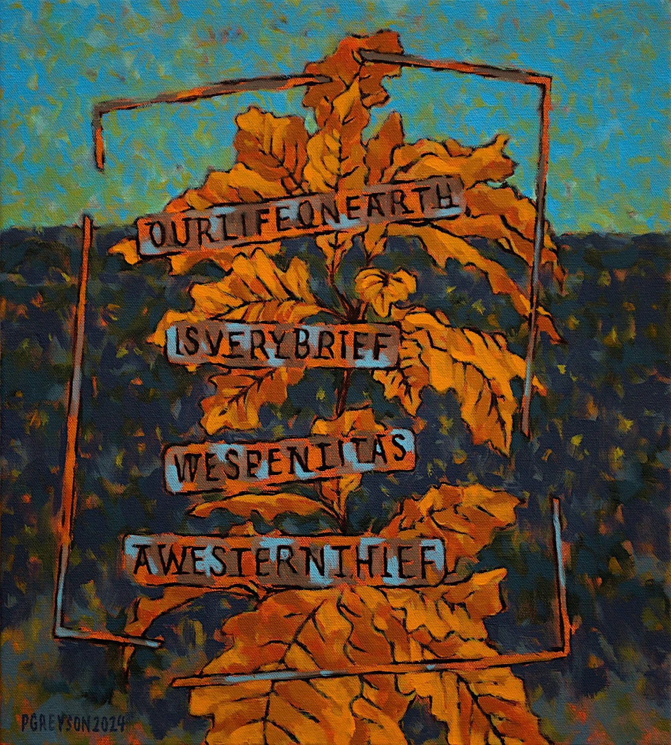  "Western Thief" , 2024, Oil on Canvas, 18 x 16 inches 