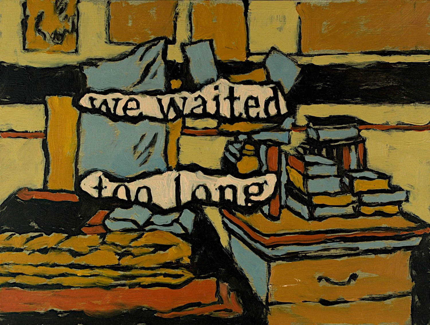 "We Waited Too Long" , 2022, Oil on Masonite, 6 x 8 inches 