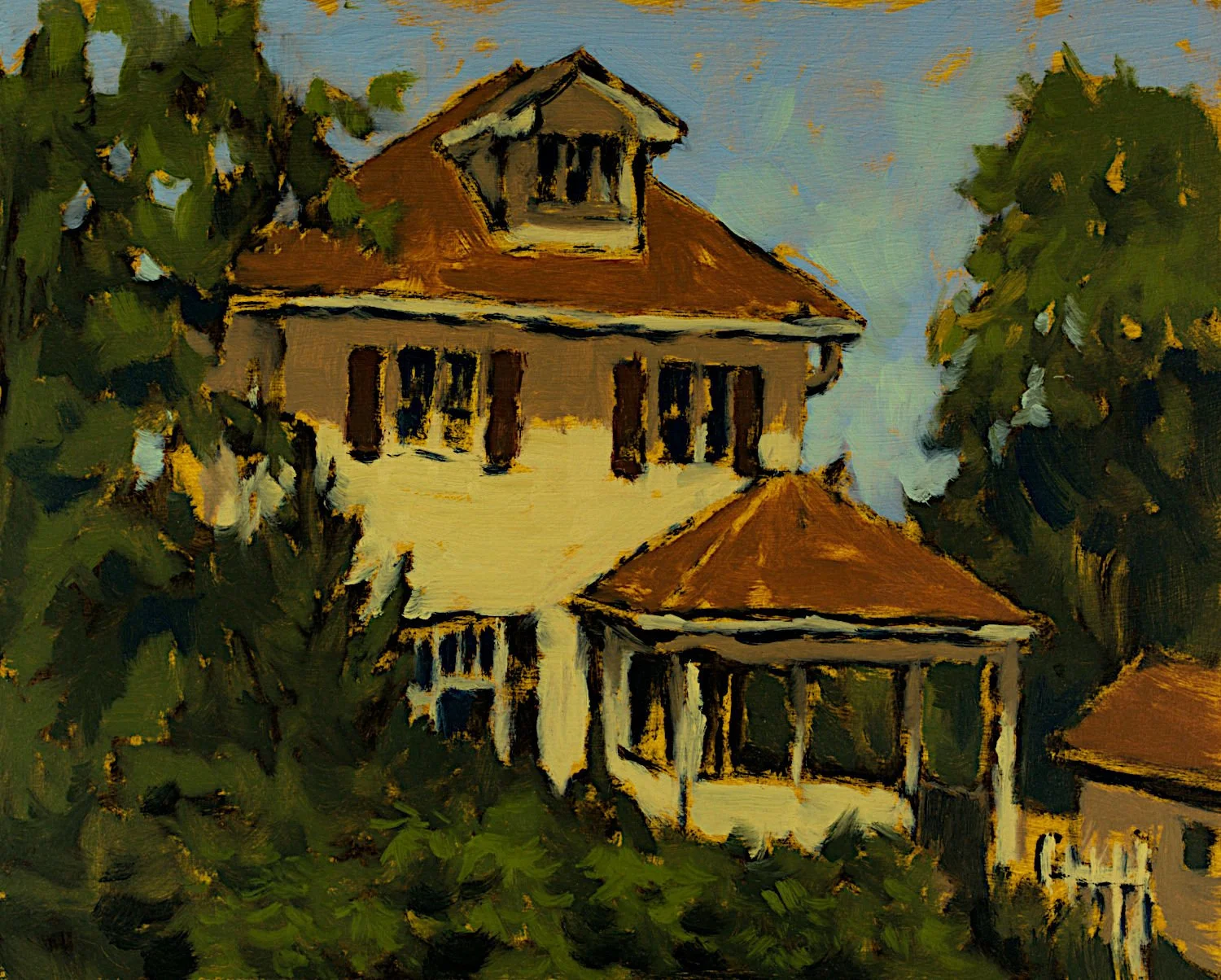  "455 Broadway From the Front" , 2023, Oil on Masonite, 8 x 10 inches 