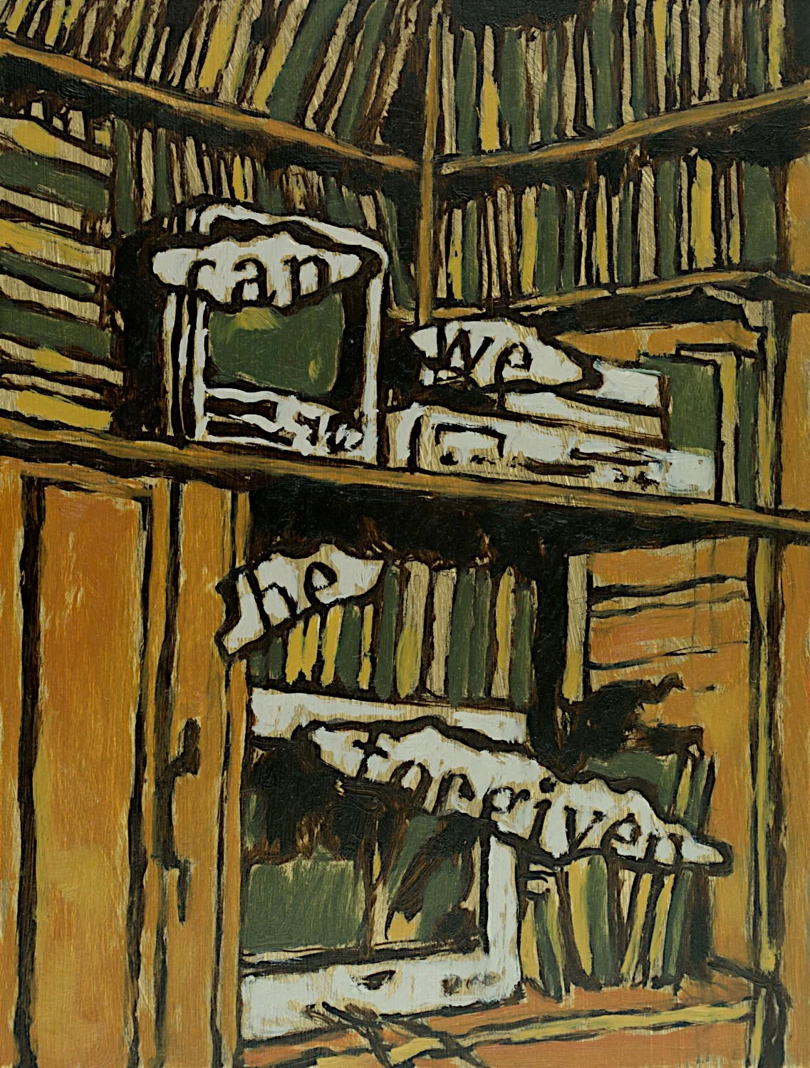  "Can We Be Forgiven" , 2022, Oil on Masonite, 8 x 6 inches 
