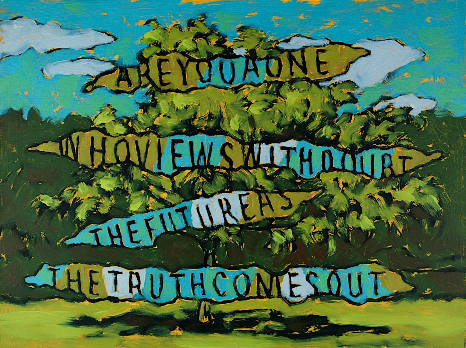  "Views With Doubt" , 2024, Oil on Masonite, 9 x 12 inches 