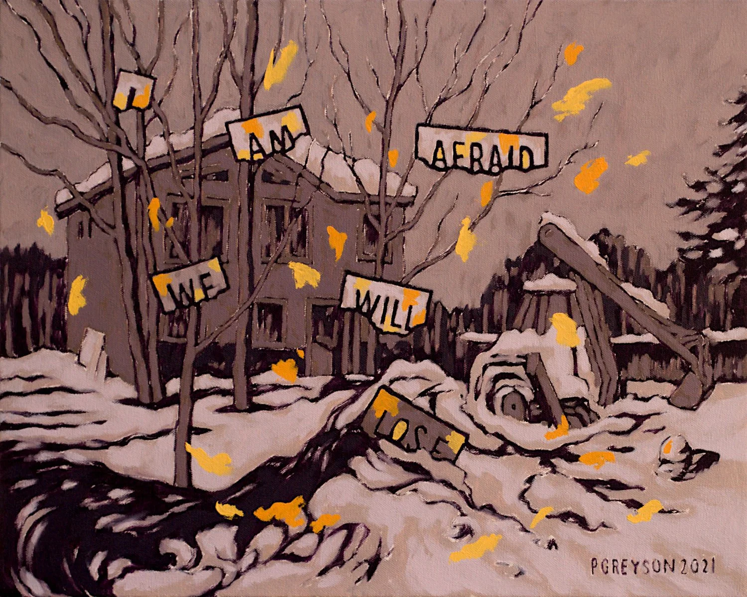  "I Am Afraid We Will Lose" , 2021, Oil on Canvas, 16 x 20 inches 