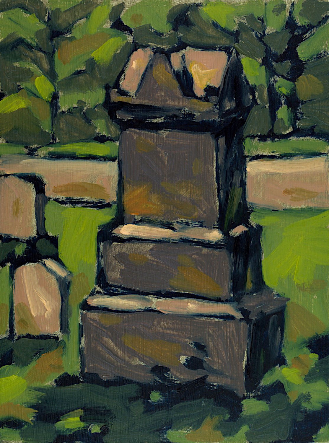  "Haileybury Cemetery" , 2023, Oil on Masonite, 8 x 6 inches 