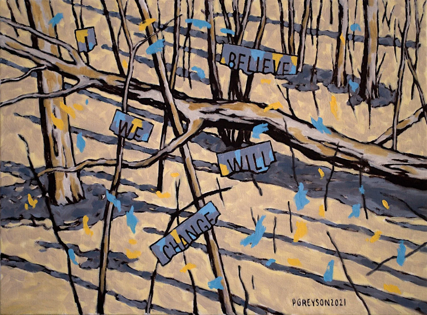  "I Believe We Will Change" , 2021, Oil on Canvas, 18 x 24 inches 