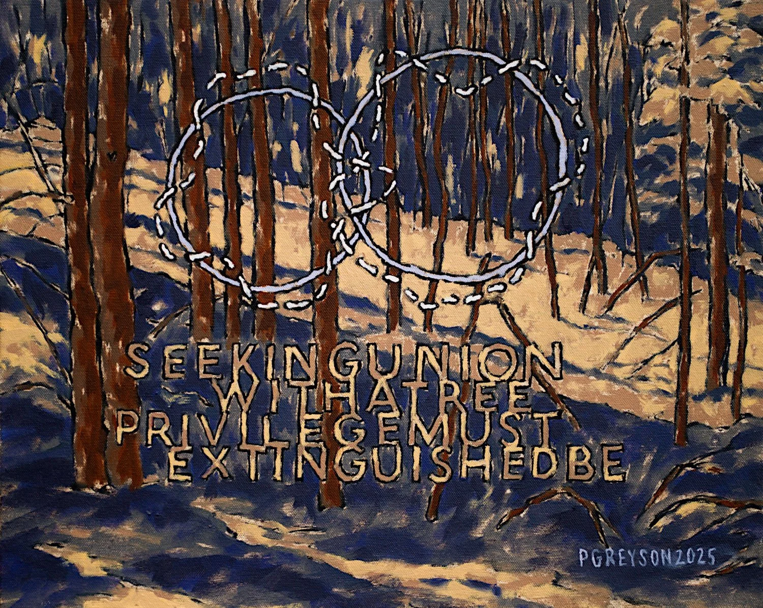  "Seeking Union" , 2025, Oil on Canvas, 16 x 20 inches 