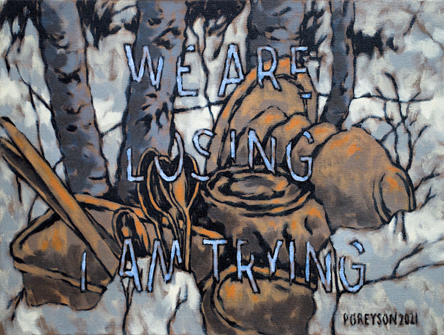  "We Are Losing #1" , 2021, Oil on Canvas, 18 x 24 inches