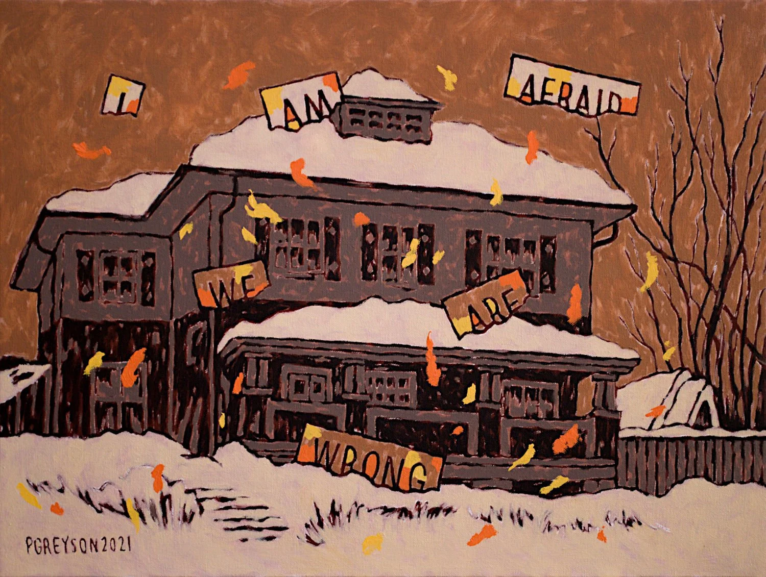  "I Am Afraid We Are Wrong" , 2021, Oil on Canvas, 18 x 24 inches  