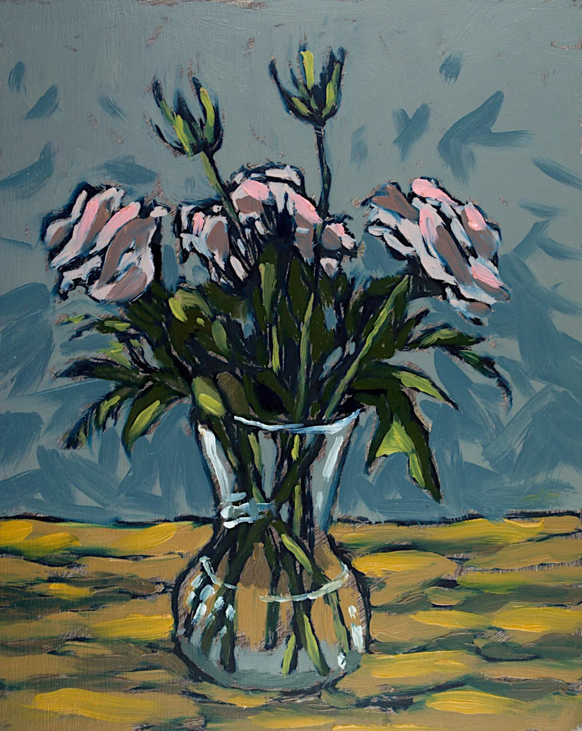  "Pink Flower" , 2022, Oil on Masonite, 10 x 8 inches 