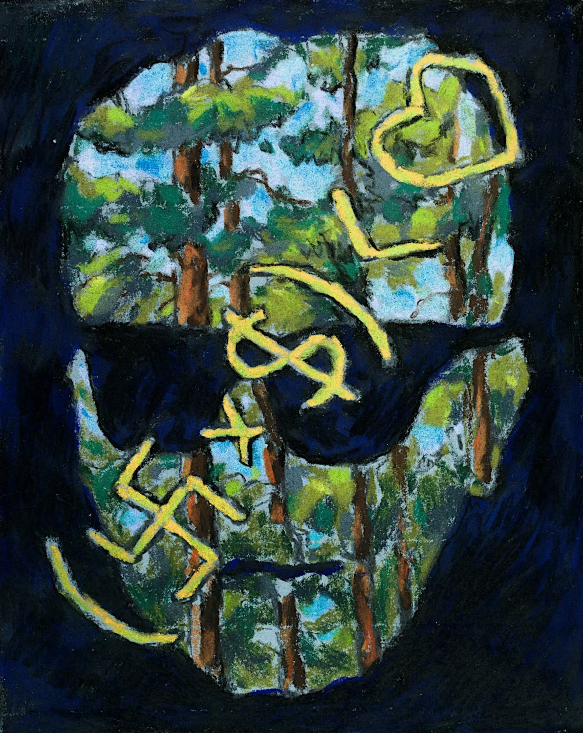  "Self Portrait With Sunglasses" , 2025, Pastel on Paper, 9 x 7 1/4 inches 