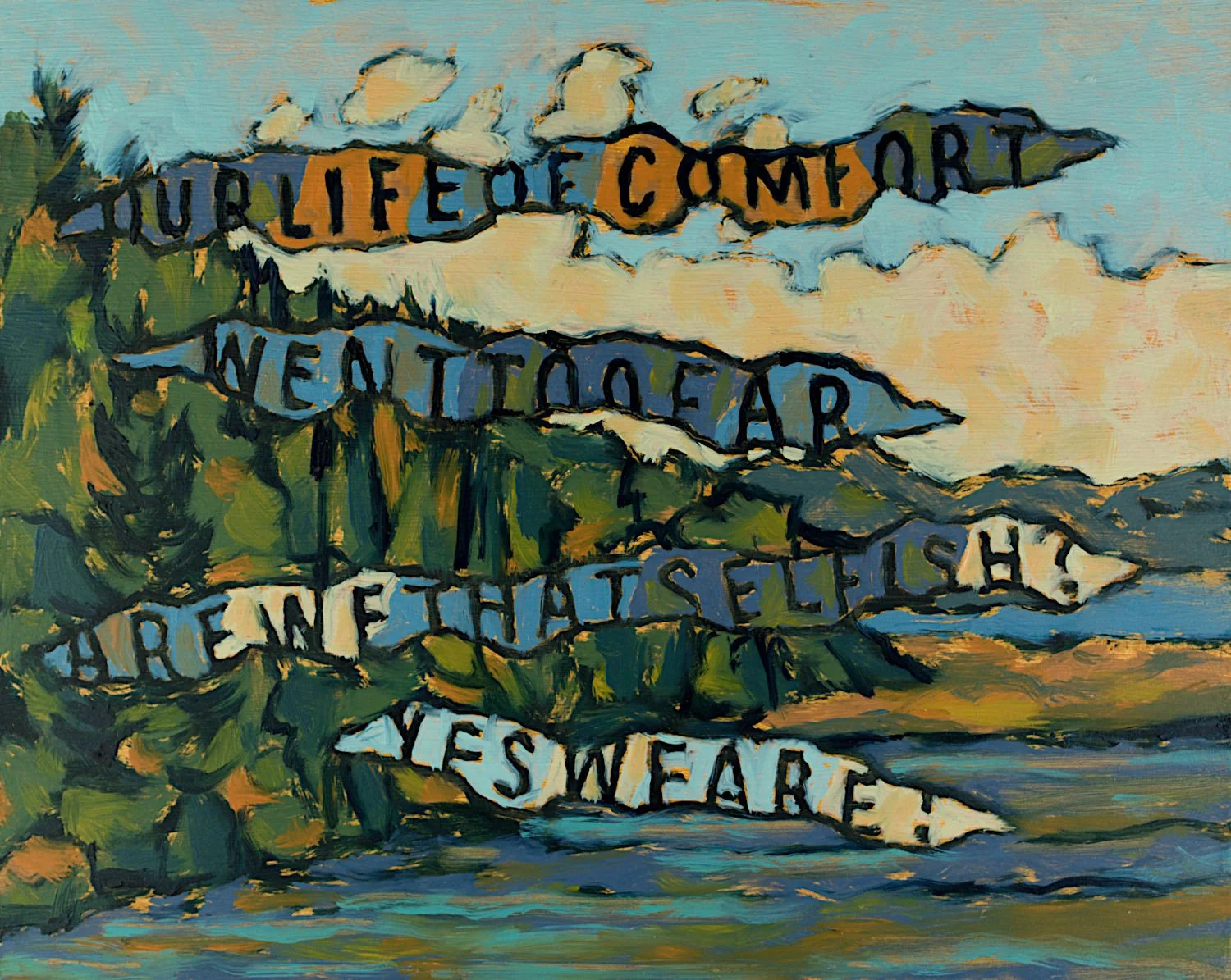  "Our Life of Comfort" , 2024, Oil on Masonite, 8 x 10 inches 