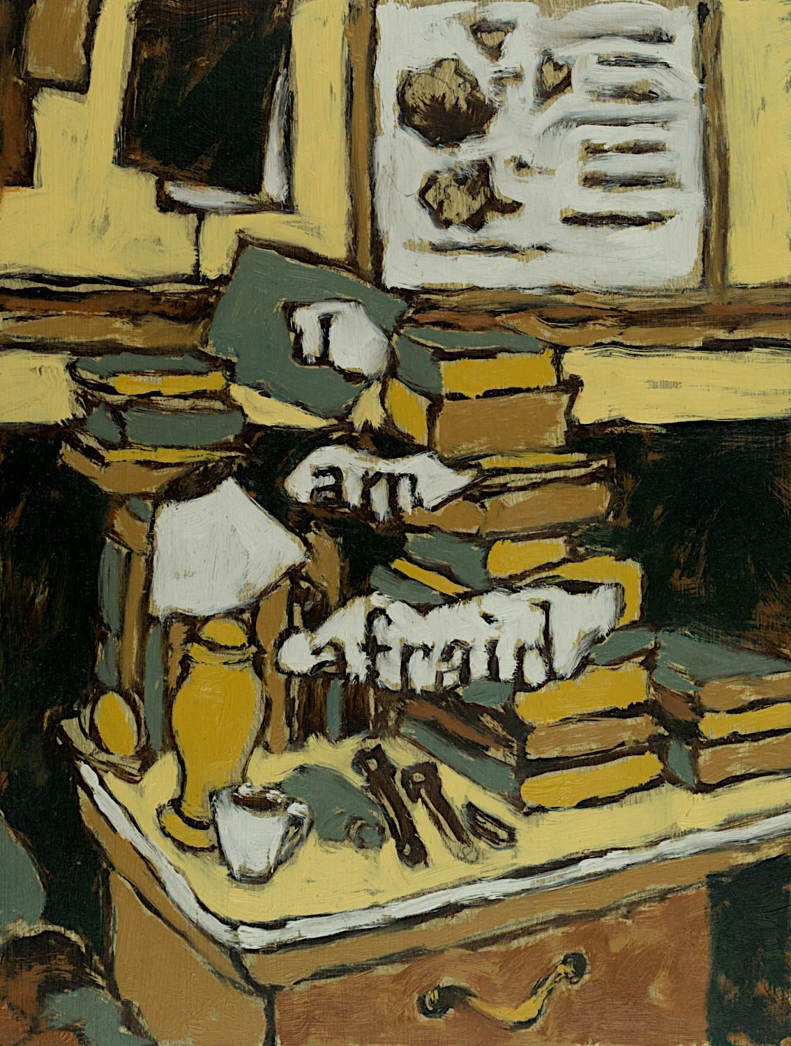  "I Am Afraid" , 2022, Oil on Masonite, 6 x 8 inches