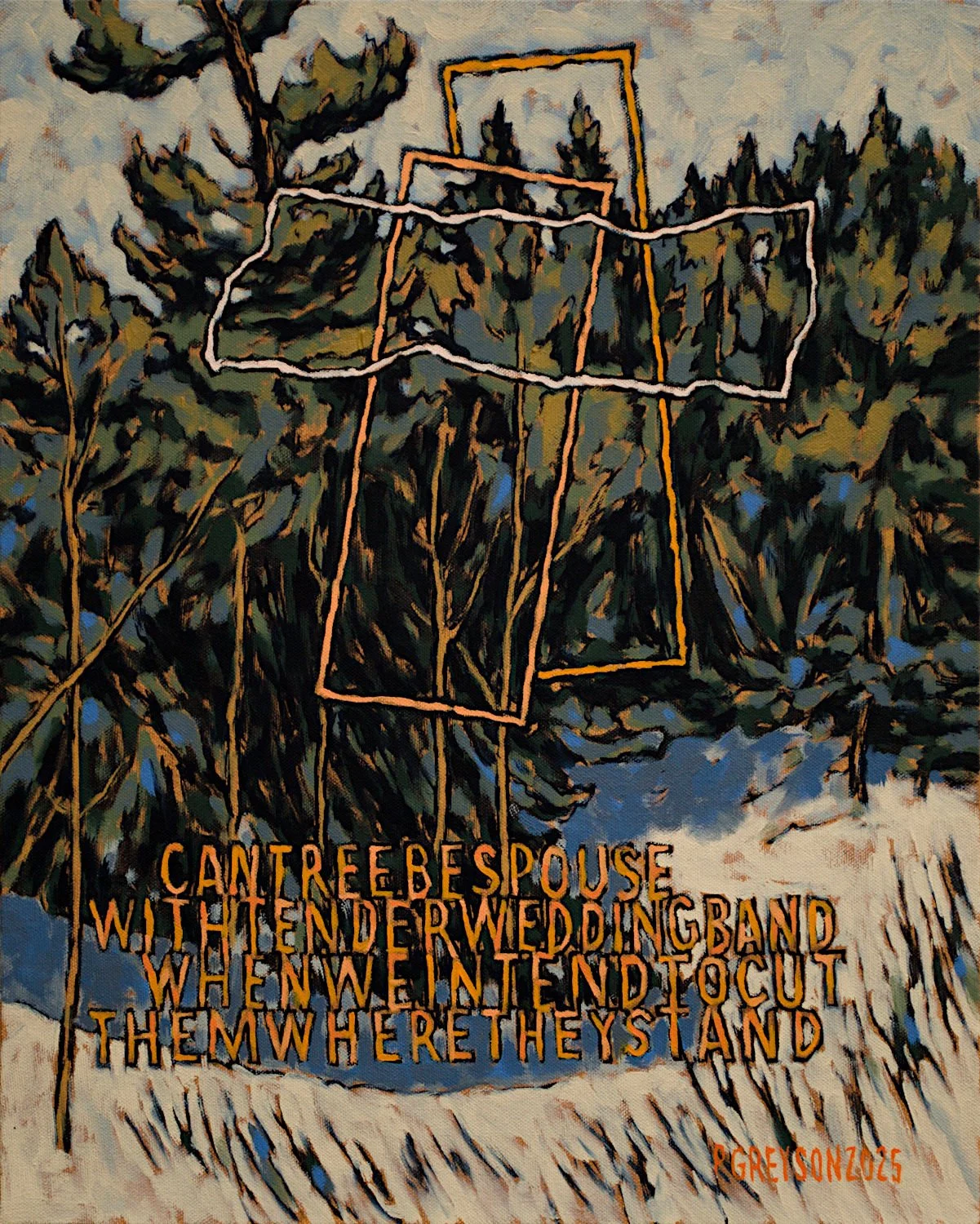  "Can Tree Be Spouse" , 2025, Oil on Canvas, 20 x 16 inches 