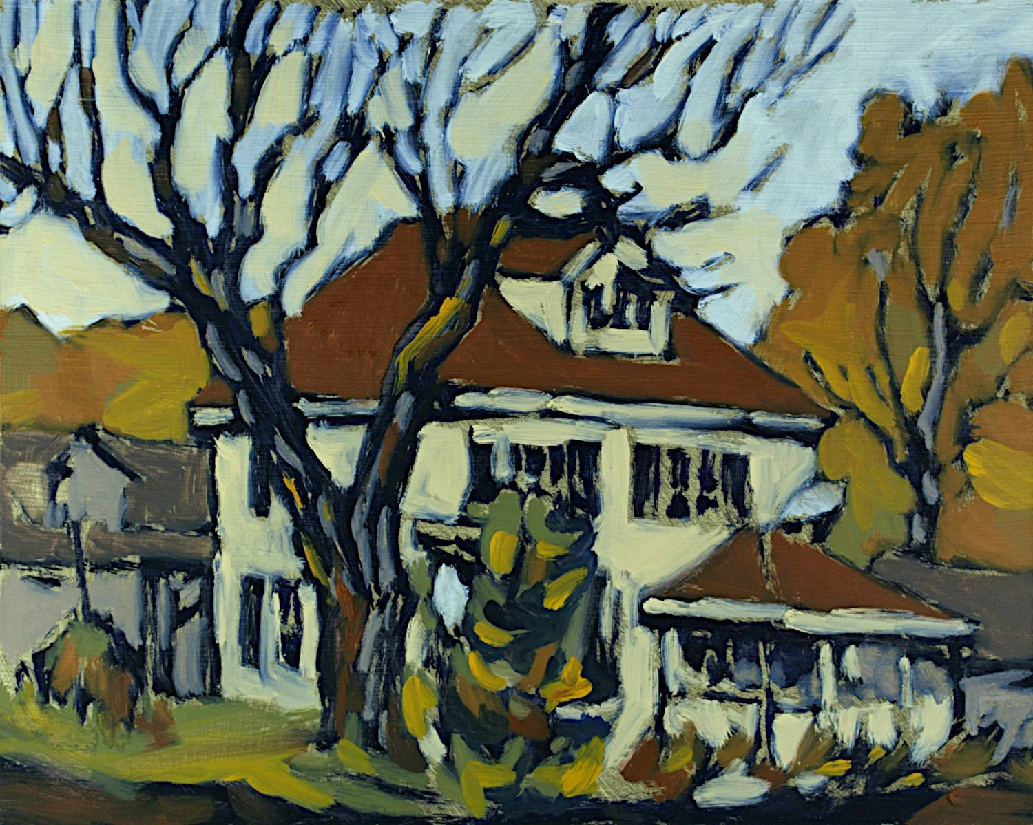  "455 Broadway St." , 2023, Oil on Masonite, 8 x 10 inches 