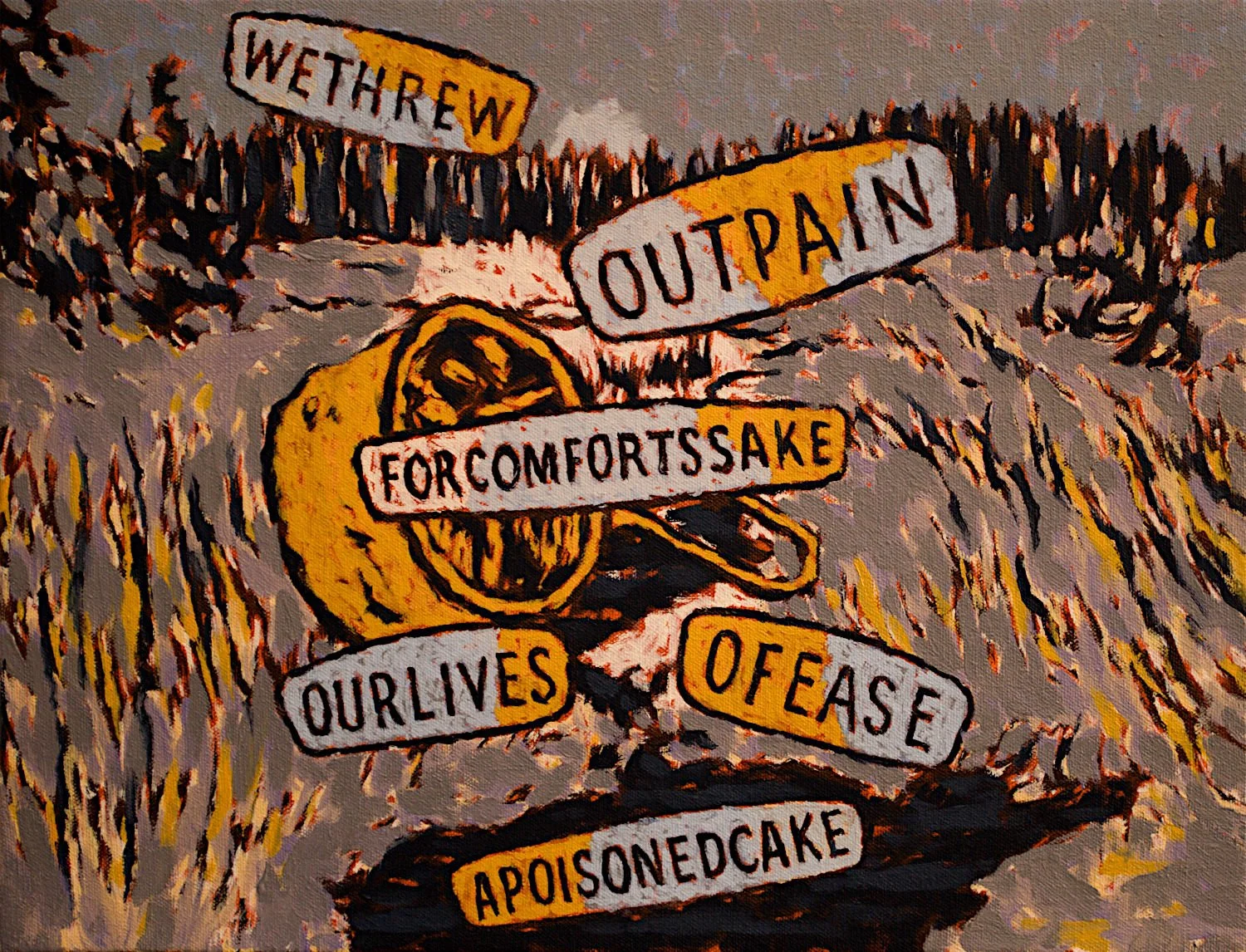  "Poisoned Cake Number 1" , 2025, Oil on Canvas, 14 x 18 inches 