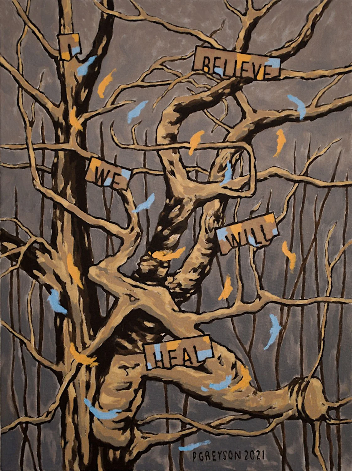  "I Believe We Will Heal" , 2021, Oil on Canvas, 24 x 18 inches 