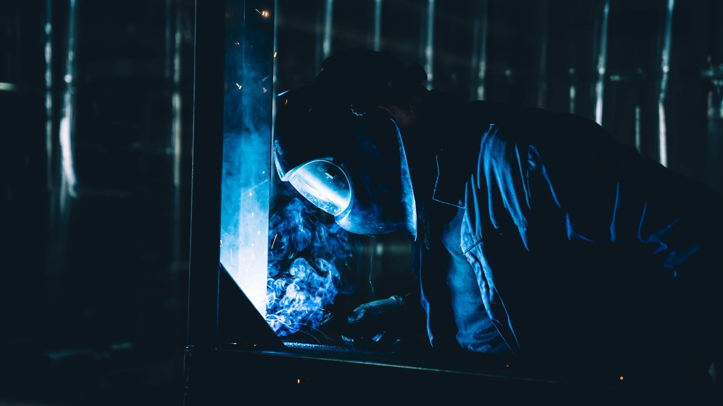 A prototype is welded in the creative agency's workshop.
