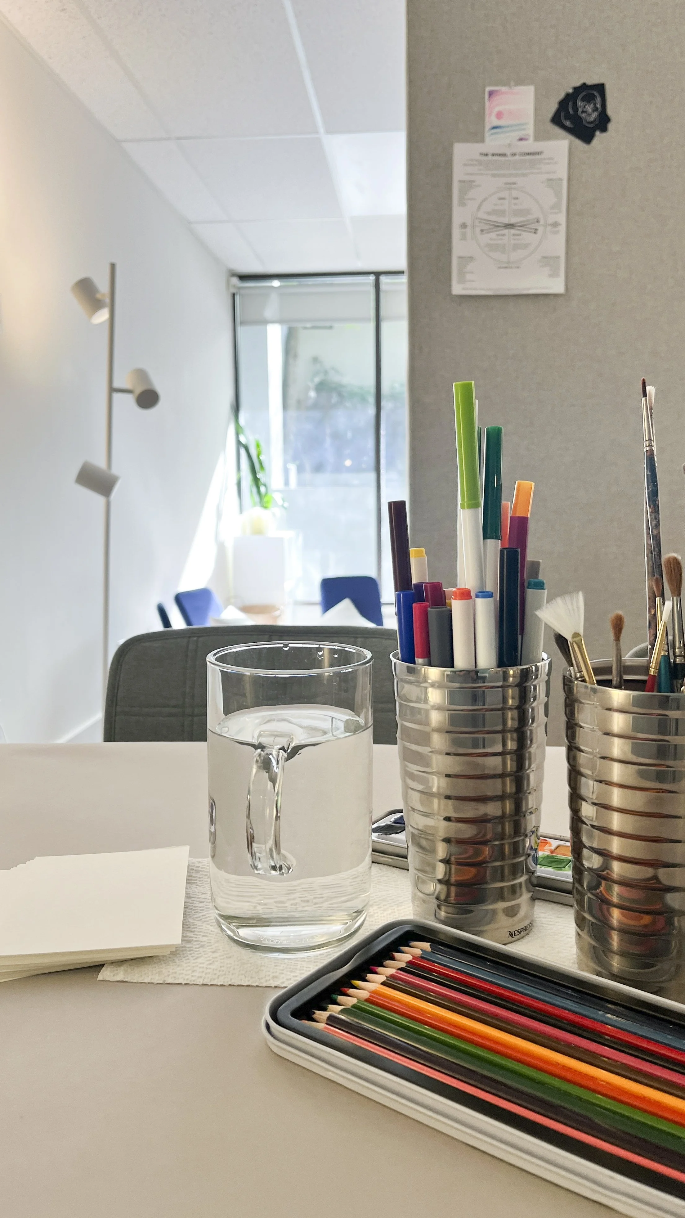 Art and craft table from Consent & Power in Grief, Death and Dying in Vancouver April 2026