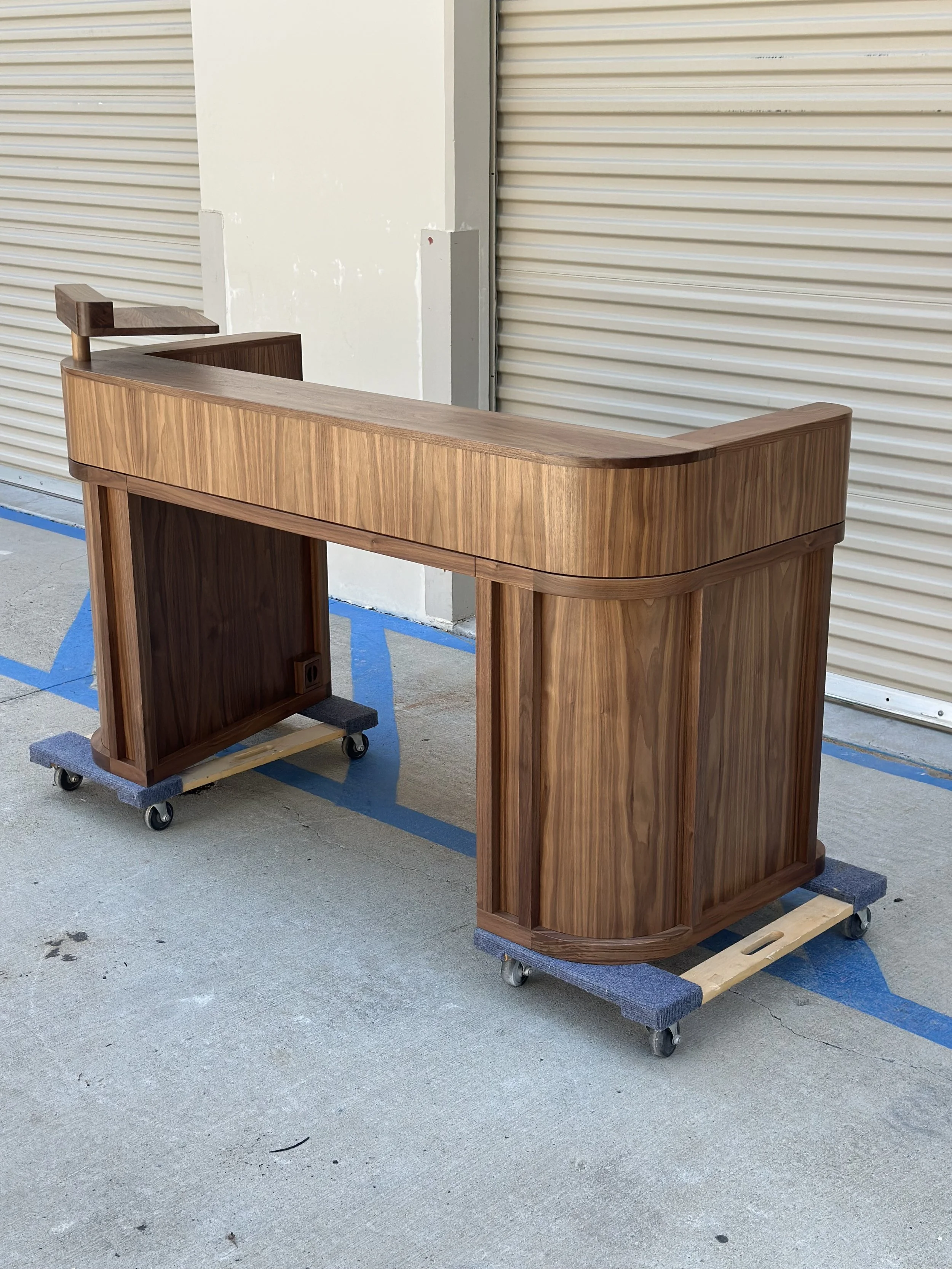 Walnut DJ Console with FX box stand