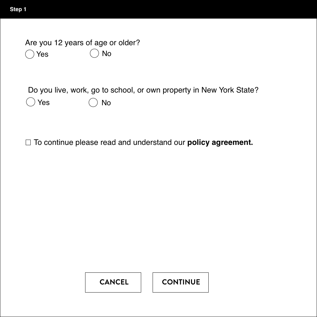 low fidelity wireframe version 1