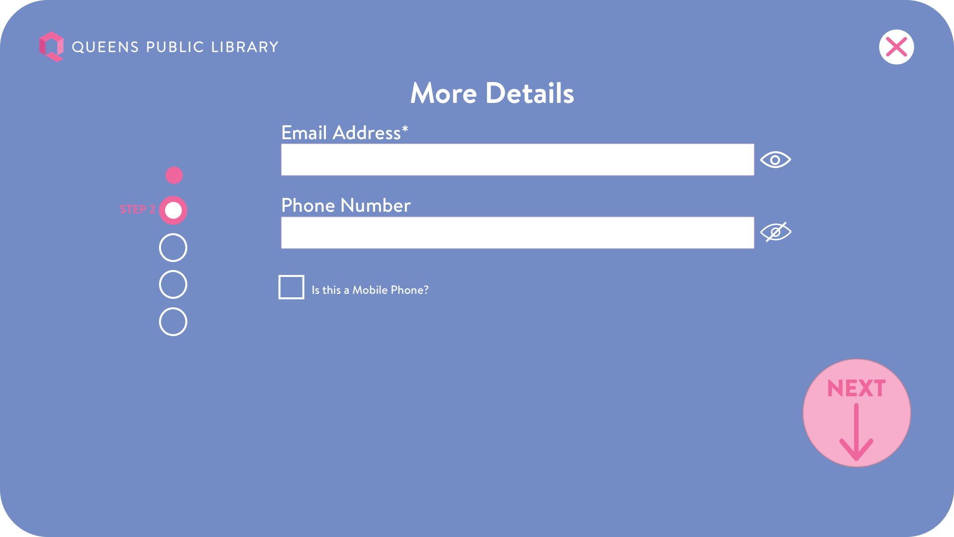 7-step e-card registration form