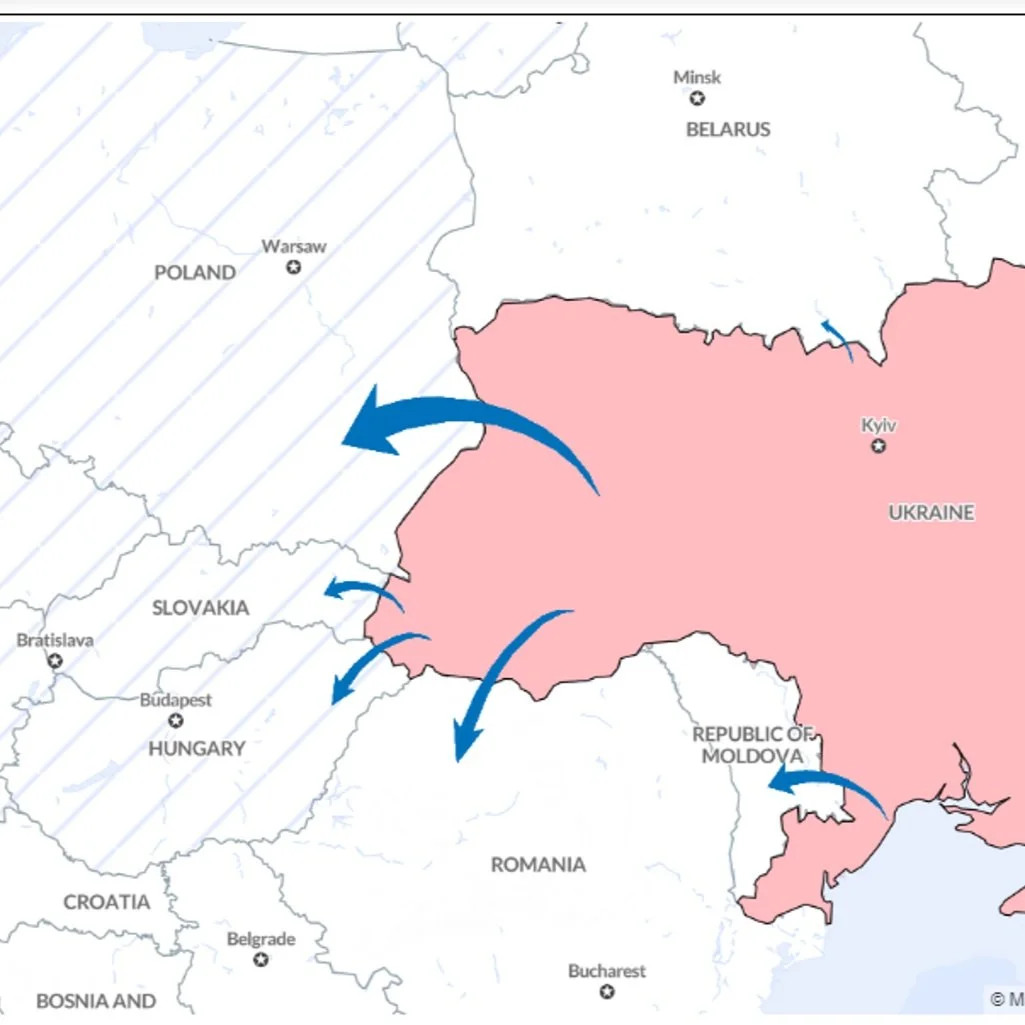 The majority of Ukrainian refugees are fleeing to Poland.