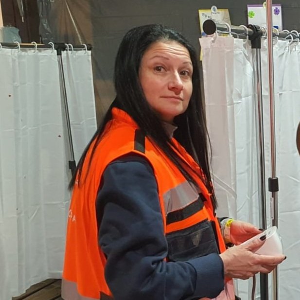 RN Elena Donchik at the refugee center clinic