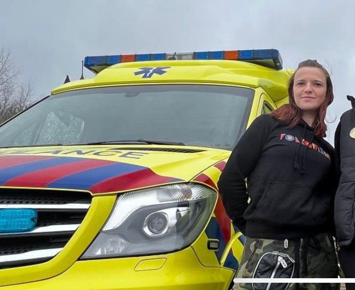 Folkowisko's  Basia Psiuk with donated ambulance