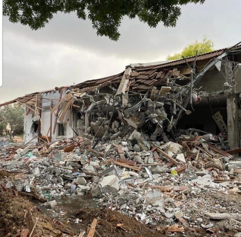 Kibbutz Beeri - virtually every home was destroyed during the terrorist invasion and massacre - Oct 7, 2023
