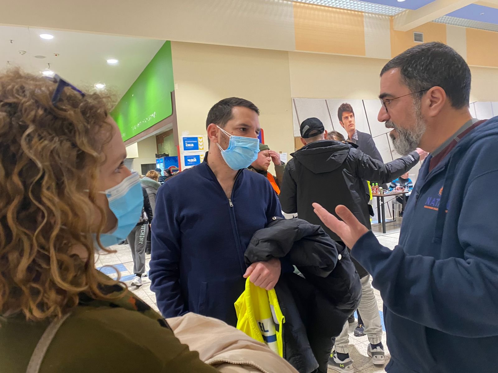 NATAN Team Logistics Manager Udi Cohen briefing members of Israel Foreign Ministry on fact-finding visit to the site