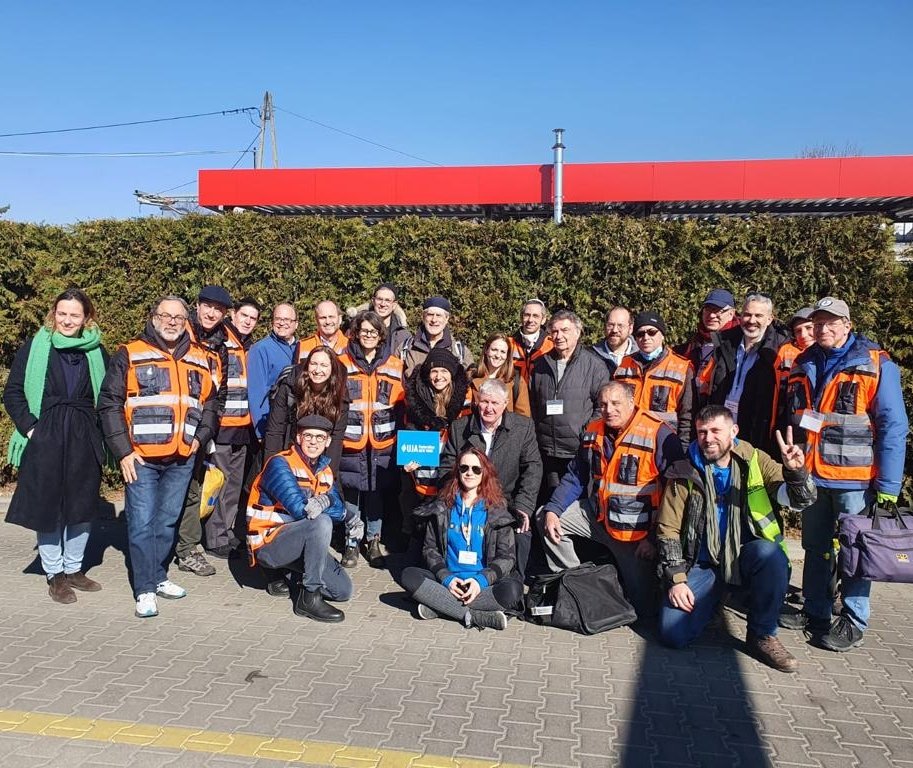 UJA Federation of NY delegation of 18 NY Rabbis on visit to Poland-Ukraine border, accompanied by NATAN team members