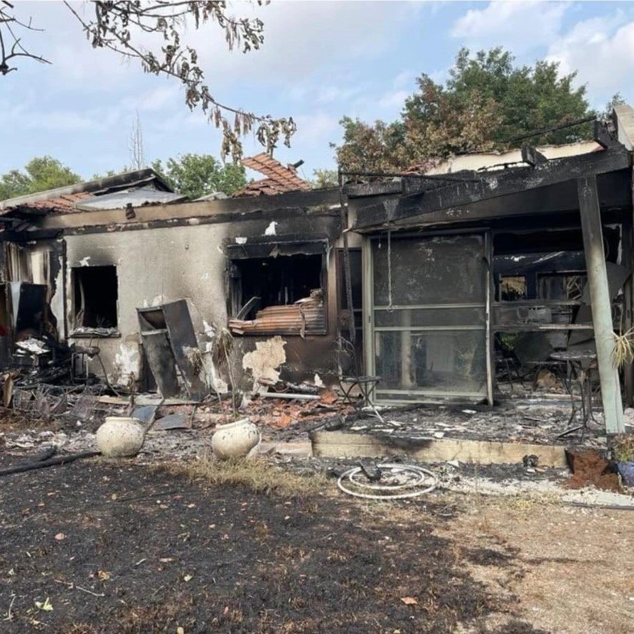 Israel Under Attack - Hamas invaders burnt and destroyed the homes and massacred over 100 residents of this village
