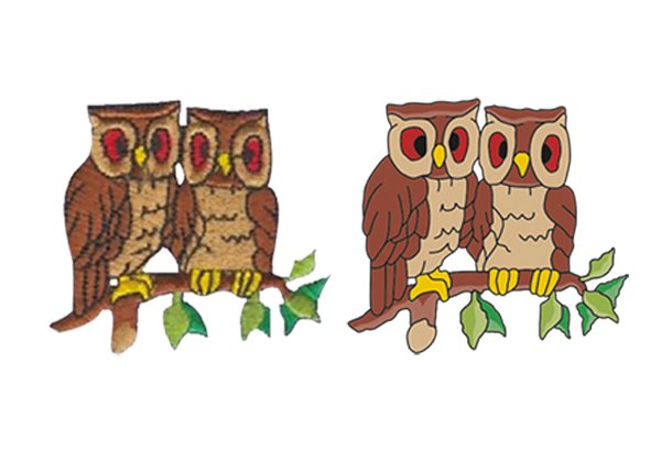 primary school logo examples as embroidery and redrawn as a vector image