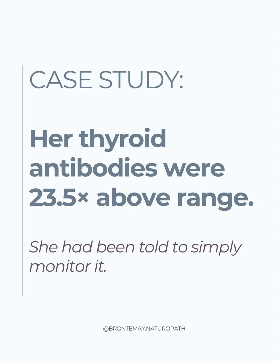 Autoimmune thyroid conditions rarely appear overnight.
And they rarely shift from a single intervention.

This client&rsquo;s thyroid antibodies were once 23.5&times; above the normal range.

She had been told to simply &ldquo;monitor it.&rdquo;

Twe