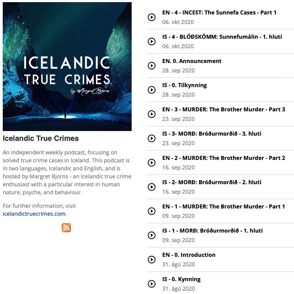 Now you can also listen to the Icelandic True Crimes podcast in the podcasts section on the Icelandic news site @mblfrettir here 👉🏻 www.mbl.is/hladvarp/hlusta/icelandic-true-crimes

~~~

#applepodcasts #googlepodcasts #spotify #spotifypodcast #stit