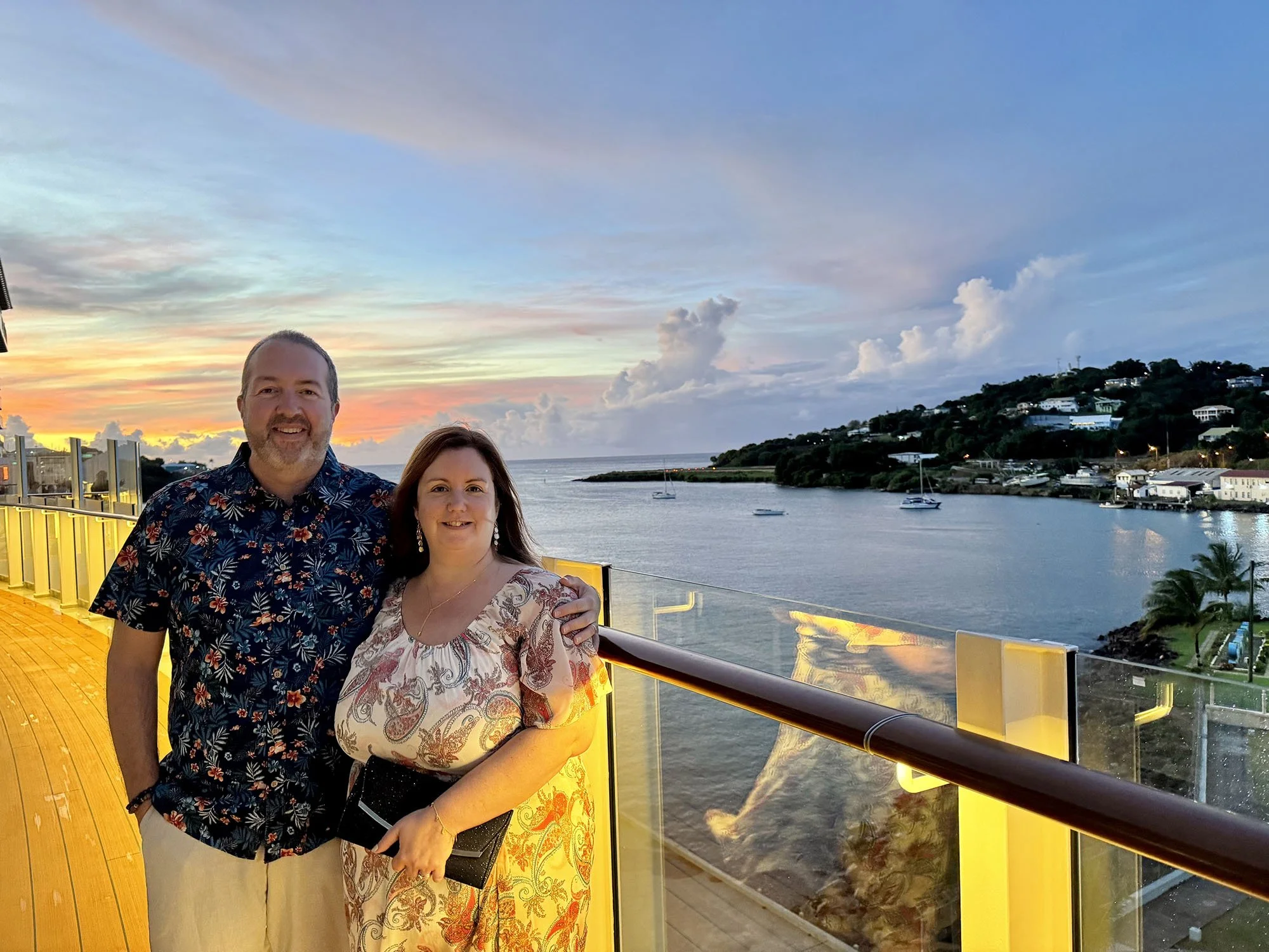 standing on Ariva's promenade deck